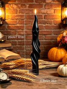 1pc Halloween Long Ghost Pillar Scented Candle, Fun Creative Atmosphere Decor, White Mummy Shaped Handmade Soy Wax Candle, Suitable For Halloween Party Home Decor Holiday Gift Candle - 1pc - View 10