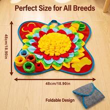 1pc Colorful Flower Pet Snuffle Mat, Consumes Pet Energy, Relieves Anxiety, Enhances Olfactory Sensitivity, Satisfies Pet Exploration Needs, Extends Feeding Time, Suitable For Indoor Pets - Multicolor - View 3
