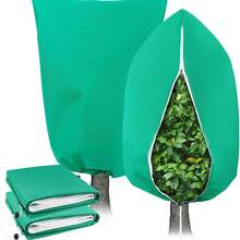 Winter Thickened Protective Cover, Breathable Plant Winter Frost Protection Cover With Visible Zipper Closure And Drawstring Design, Garden Small Tree Potted Plant Shrub Windproof Cold-Proof Warm Cover - A - View 1