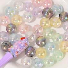 20pcs 12/16mm Acrylic Beads Shooting Star Glowing Round Beads For DIY Jewelry Making, Suitable For Phone Straps, Beaded Pens, Keychain Accessories - Multicolor - View 1