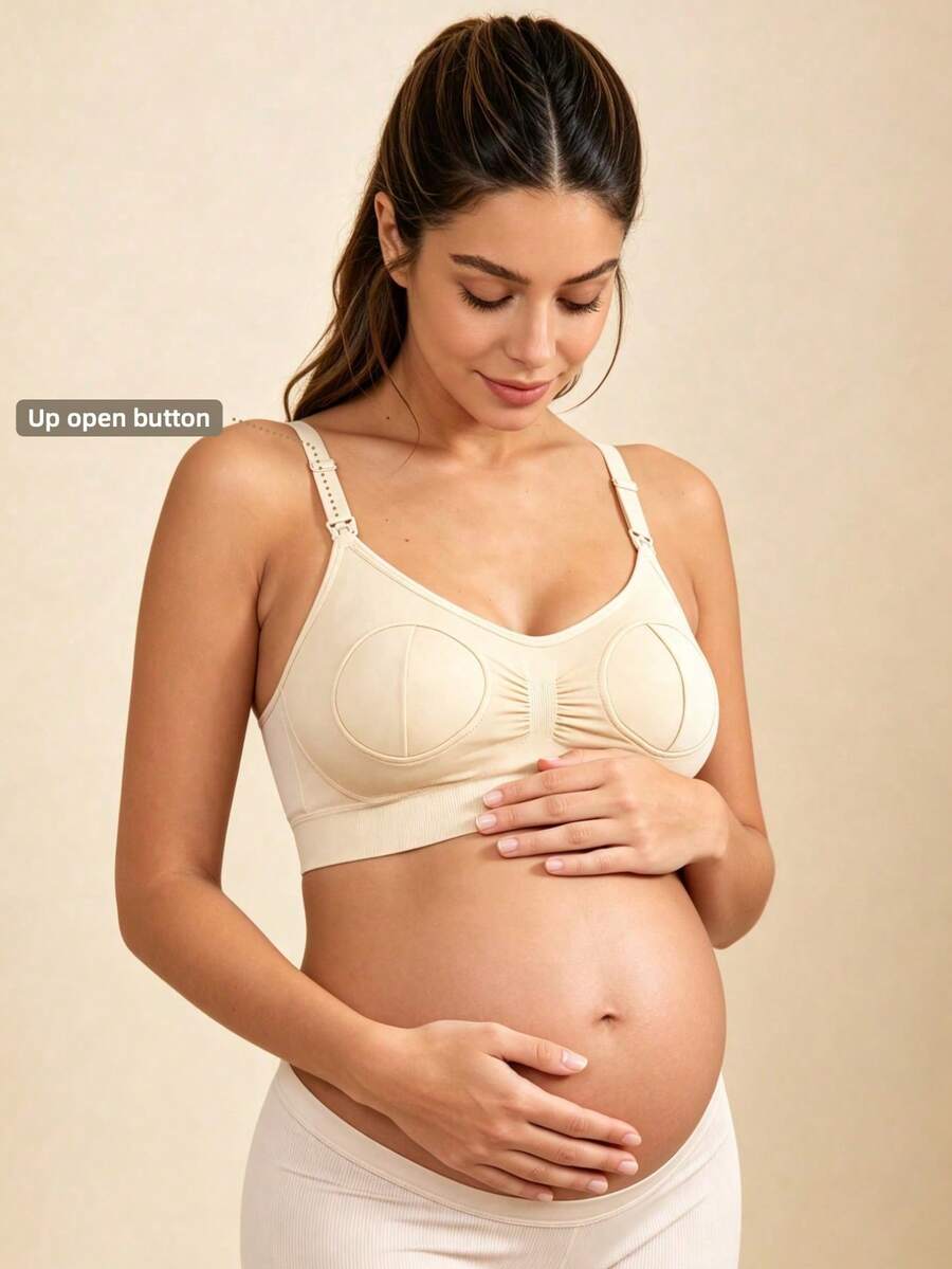 Hart & Haze 免手持哺乳文胸，带吸奶器，前扣式哺乳文胸（奶瓶仅为道具，并非实际使用）