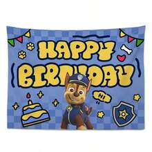 7 Styles Paw Patrol Happy Birthday Backdrop Banner, Cartoon Dog Themed Party Wall Hanging With Full Team & Single Pup Designs For Celebration - 100 X 70 cm - View 12