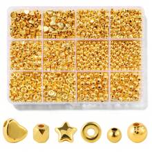1 Box 3/4/6/8mm Gold/Silver And 8mm Christmas Color Spacer Beads, For Jewelry Making, DIY Bracelets, Necklaces, Earrings - A - View 10
