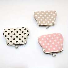 1pc Women's Polka Dot Coin Purse - Small Wallet With Lock Compartment, Cute Polka Dot Lipstick Bag Suitable For Daily Shopping, Travel, Party Gift - Multicolor - View 8