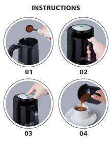 HiBREW H9 Turkish Coffee Maker: Rapid Heating For Ground Coffee, Instant Coffee, And Fresh Coffee Powder. Features Smart Overflow Protection, Easy Operation, Automatic Shut-Off, And A Detachable Coffee Pot For On-The-Go Brewing. - EU F Type Plug(220-240V) - View 11