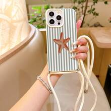 Convenient Lanyard Phone Case With Multi-Functional Adjustable Lanyard And Crossbody Shoulder Strap, Leather Texture Antique White, Easy-To-Use TPU Anti-Drop Protective Case Compatible With Apple 11/12/13/14/15/16/17 Pro Max, Suitable As Birthday And Christmas Gift For Family, Couples, Friends - Multicolor - View 4