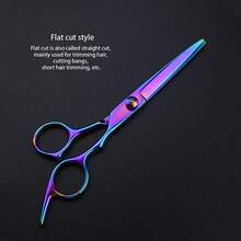 4pcs/Set Professional Hair Cutting Scissors Set - 4pcs Colorful Hair Clips + Professional Hair Shears Set, Salon Use Hairdressing Scissors, Flat Shears For Bangs, Thinning Scissors For Textured Hair, Multi-Functional Hair Styling Crocodile Clips For Hairstylists - Multicolor - View 6