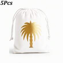 5pcs/1pc Tas Beludru Hijau dengan Motif Pohon Palem, Tas Dekorasi Pesta Perayaan untuk Hari Nasional Arab Saudi - MultiWarna - View 11