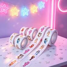 500PCS Bluey Roll Cartoon Roll Stickers, Children's Animation Peripherals, Handbooks, DIY Decorative Cultural And Creative Stickers, Perfect Holiday Gifts For Fans And Friends - Multicolor - View 7