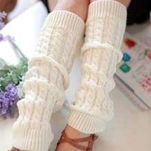 1 Pair Women's Stirrup Leg Warmers, Slouchy College Style, Versatile Spring/Autumn/Winter Fashion Knitted Minimalist - Multicolor - View 3