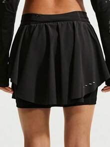 Nike Women's AS W NK SWIFT SKORT NV Sports Woven Skirt IM7545-010 - Black - View 3