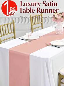 1-6 piezas Camino de mesa de satén rojo, camino de mesa de seda suave y sedosa de 12 in x 108 in, decoración de silla, decoración de habitación, decoración de mesa de comedor, perfecto para fiesta, boda, banquete, Navidad - Multicolor - Ver 14
