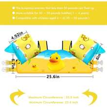 Chriffer Kids Swim Vest Life Jacket For Boys & Girls 30‑55 Pounds, Toddler Swim Training Floaties With Shoulder Harness & Arm Wings,  Learn‑To‑Swim Pool Float Vest For 2‑3‑4‑5‑6‑7 Years Old Baby - Y-yellow - View 7
