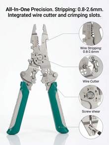 Multifunctional Foldable Wire Stripper With TPR Handle, Stainless Steel Body, Comfortable Grip, Integrated Stripping/Twisting/Cutting, Suitable For Home Renovation, Socket/Lighting/Circuit Breaker Wiring, Surveillance/Access Control Low Voltage Installation, Computer/Home Appliance/Digital Circuit Repair, Electric Bicycle Light Wiring Modification, Model/Audio Cable DIY, Top Choice For Men's Tools, Ideal For Electricians And DIY Enthusiasts For Daily Low Voltage Fine Wire Wiring Tasks - Multiple Styles - View 8