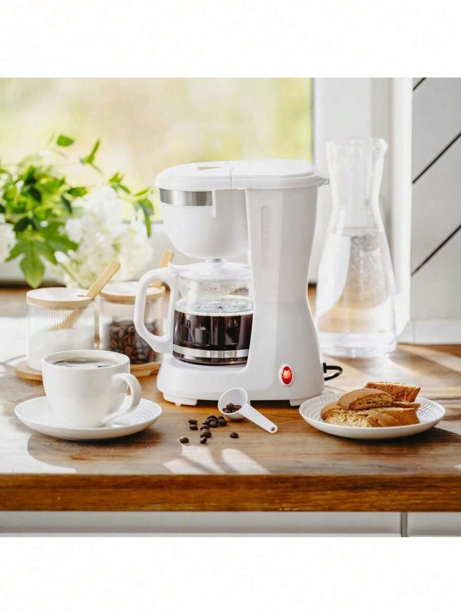 Adler Droppkaffebryggare, filterkaffemaskin, automatisk kaffebryggare – kompakt design, återanvändbart filter, vit - EU E typkontakt (220-240V) - Visa 1
