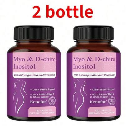 3 Bottles/360 Vegetarian Capsules Kenofor Inositol Supplement Capsules - Inositol And D-Chiro-Inositol - 2000mg Per Serving - Supports Mood And Energy.High Rating,HOT0.