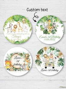 UNICCUT Jungle Animal Personalized Stickers, Custom Gift Wrapping Stickers, Waterproof Name Labels - Multicolor - View 6