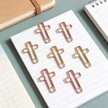 10/20/40pcs Creative Airplane Shaped Gold Rose Color Metal Paper Clips, Office Supplies, Suitable For Planner, Notebook, Card Packaging, Office School Stationery Gift - Airplane - View 8