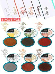 1 PC/6 PCS Metallic Pigment Ink Pad,High-Shine Metallic Pigment And Slow-Drying Formula Make It Perfect For Seamless Blending, Stamping, And Heat Embossing. Ideal For Adding A Festive Touch To Any Project! - Stamp Pad - View 2