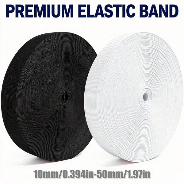 RoYishi 5 Yards Elastic Bands For Sewing, 10-50mm Wide Elastic Fabric Band Springy Stretch Knitting Elastic