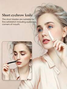 4pcs/1pc Premium , Anti-Scratch Eyebrow Trimming Tool For Men And Women Beginners, Micro-Blade, To Use, Eyebrow Grooming Tool, Suitable For Commercial And Home Use, Travel Portable, Holiday Gift - White - View 8