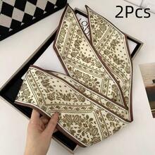 2/3Pcs Vintage Floral Paisley Pattern Women's Multi-Functional Scarf, Belt, Headband, Soft Double-Layered Material, Fashion Accessory For Women, Daily Wear, Holiday Party, Suitable For Spring, Summer, Autumn - Multicolor - View 21
