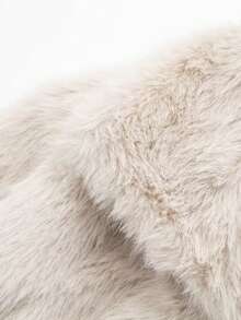 GDDYIN Women's New Winter Solid Color Elegant Luxury Faux Fur Collar Large Collar, Perfect Match For Winter Outfits - Beige - View 9