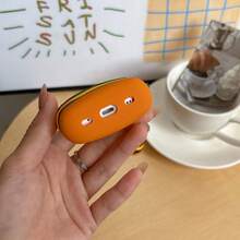 3D Cute Hamburger Silicone Earbud Case Cover, Funny Food Shape Shock‑Resistant Earphone Protective Shell With Mini Burger Keychain Charm - Multicolor - View 4