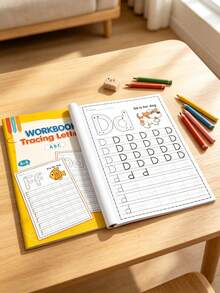 1pc A-Z Uppercase And Lowercase English Letter Tracing Book, 26 Letters Writing Notebook, Pen Control Training Workbook, Ideal Learning Supplies For Home And School, Also As Christmas/Thanksgiving/New Year Gift, Handwriting Practice Book, Back To School Essential - Multicolor - View 8