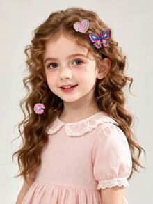 740pcs/Set Colorful Bow Hair Clips Cute Children Hair Accessories Set, Fashionable Minimalist Hairbands Hair Ties, Suitable For Students Ponytail Fixer, Ideal For Daily Wear And Parties, Perfect Gift Choice. (Random Style And Color - OPP Bag Packed) - Multicolor - View 4