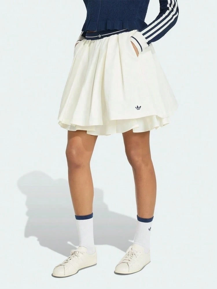 Adidas Originals Women's SPORTS SKIRT Knitted Mini Skirt KX6886 - Blue and White - View 1