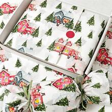 10/30/60 Sheets Colorful Christmas Tree Pattern Wrapping Paper, Can Be Used With Stickers, 50*35cm Gift Wrapping Paper, Suitable For Wedding, Christmas Gift, Birthday Gift Wrapping, Bouquet Filler, Party Gift - Snowy Pine Tree - View 10