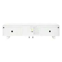 TV Stand, Modern Low TV Cabinet With Rounded Edges, Living Room TV Table, Cabinet With Doors And Drawers, Minimalist Design, Sideboard With Storage - White - View 10