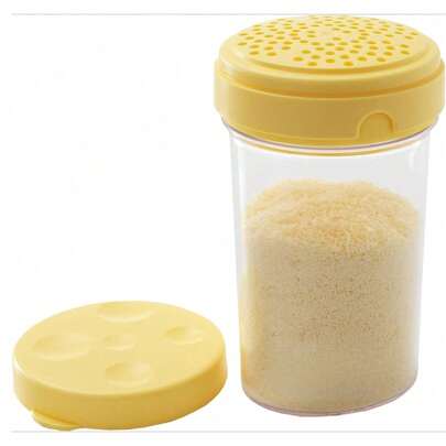 Grattugia e distributore per parmigiano 2‑in‑1 da 300 ml, contenitore‑spargiformaggio con lama grattugiante incorporata, recipiente conservabile in frigorifero per parmigiano e grana, dimensioni 8,5 * 14,5 cm