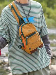 Dual Use Chest Bag, Outdoor Hiking Backpack, Picnic Bag, Lightweight Commuting Backpack, Sports Cycling Backpack, Mountain Climbing Backpack - Yellow - View 1