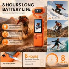 Portable Handheld Digital Camera, 4K Video Recording, 270° Rotating Lens, With Flash, Supports Night Shooting, Autofocus, Landscape/Portrait Modes, Equipped With A 64Gb Sd Card, 1200mAh Battery - View 7