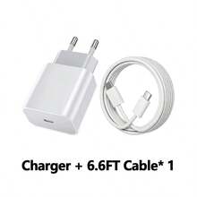 1 Set PD 20W Fast Charging EU Charger Kit, Compatible With IPhone 17/16/15/Pro/Pro Max, Type-C Wall Charger With Type C To USB C Fast Charging Cable, Portable USB-C Adapter Suitable For Samsung Galaxy S26-S20 - EU C Type Plug(220-240V) - View 12