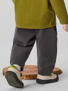 mini bala Boys & Girls Baby Soft Comfy Long Trousers, Anti‑Tight Belly Design, Fall - Iron Gray - View 3