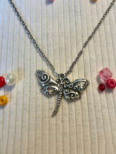 ZHIXUN 1pc Elegant Vintage Bohemian Dragonfly Necklace, Suitable For Women's Daily Wear, Vacation, Party And Various Holiday Occasions