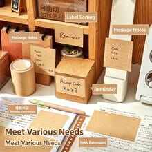 Free-Cut Pull-Out Sticky Notes, Kraft Paper Material Customizable Cut Label Notebook, Creative Convenient Cuttable Self-Adhesive Sticky Notes, 1 Roll Memo Paper Length 700CM, Office Label Paper Customizable Stick, Convenient Note Extension Sticker, Customizable Daily Diary Memo Paper - one-size - View 9
