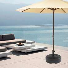 Portable, Refillable Umbrella Stand, Water Or Sand-Filled Base For Patio, Garden, And Umbrella Poles - Black - View 6