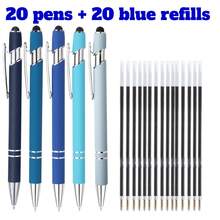 Blue Series Laser Customized Engraved Metal Ballpoint Pen, Large Capacity Set Includes (Pen + Refill), Personalized Engraving, Suitable For Business Promotion, Office And School Use, Ideal Gift For Teens 14+ And Adults - Sets - View 7