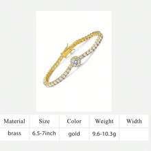 MDFUN 18K Gold Plated 3.0mm Classic Cubic Zirconia Tennis Bracelet, Suitable For Men, Hypoallergenic - Yellow Gold - View 11