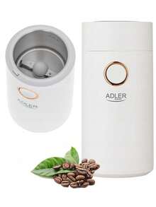Adler مطحنة قهوة، مطحنة قهوة كهربائية، مطحنة قهوة بالشفرات - سعة 75 جرام، 150 واط، حاوية معدنية، قفل أمان، غطاء شفاف، أبيض/ذهبي - قابس اتحاد أوروبي نوع E (220 إلى 240 فولت) - مشاهدة 7