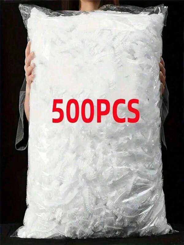 100pcs/Pack Disposable Food Wrap, Shower Cap, Multi-Purpose Shrink Bags, Disposable Shoe Covers, Thick Kitchen Food Wrap, Refrigerator Food Cover, Reusable Elastic Plastic Bowl Lids, Elastic Plastic Food Covers, Leftover Bowl Covers, Household & Outdoor Picnic Party Supplies, Holiday Essentials