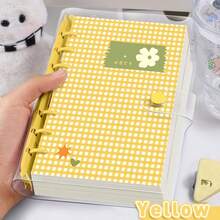 A6 Cute Plaid Transparent PVC Loose-Leaf Notebook, Detachable Loose-Leaf Diary, 120 Pages Lined/Blank Paper, Large Capacity No Sharp Edge Design, Soft Touch Planner Diary, Suitable For Middle And High School Students, Scrapbook - A6 - View 13