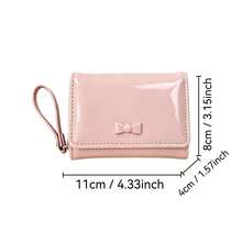 Dompet Pendek Wanita, Dompet Koin Multi-Slot Kartu dengan Pita Lucu - MultiWarna - View 4