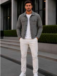 Men's Iron Button Twill Jacket - Gris Claro - Ver 4