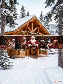 1pc Christmas Banner With Santa Claus And Dogs Pattern, Merry Christmas Decorative Banner, 200*40cm Polyester Christmas Hanging Front Door Banner, Welcome Porch Sign, Merry Christmas Decoration, Xmas Decoration, Christmas Decoration, Holiday Party Decoration, Garden Yard Holiday Fence Decoration, Christmas Photo Booth Backdrop Decoration, Winter Home Decor, Indoor Outdoor Decoration, New Year Decoration - Christmas a - View 8