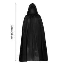 Adult Halloween Grim Reaper Costume Set, Black Hooded Cloak, Party Masquerade Role Play Decoration Props Set - Multicolor - View 18